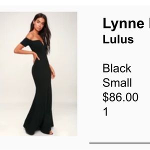 Lulu’s black off the shoulder maxi dress